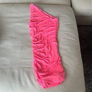 Hot Pink Rouched Minidress